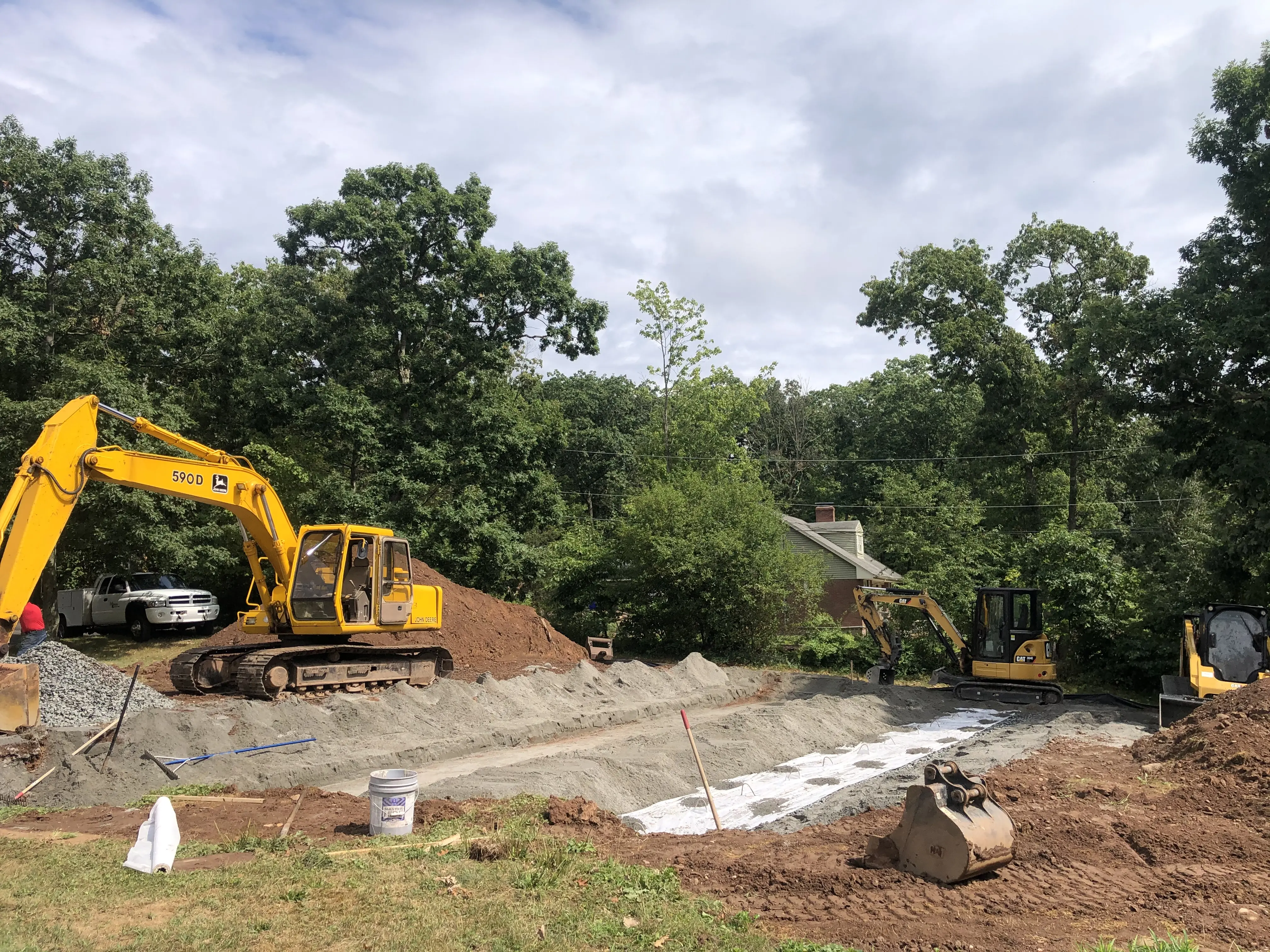 Septic system installation on a Connecticut construction project